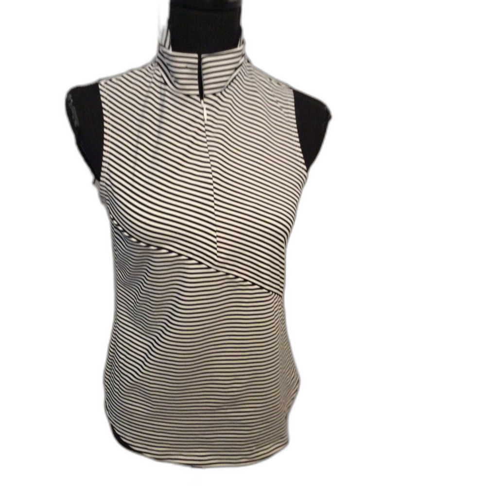 Tommy Bahama Island Zone XS 1/4 Zip Sleeveless Shirt Mock Striped Golf Tennis